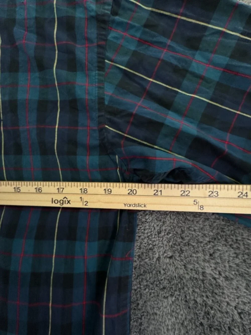 Ralph Lauren Boys Long Sleeve Button Up Shirt Green Plaid Large Cotton Pony Logo